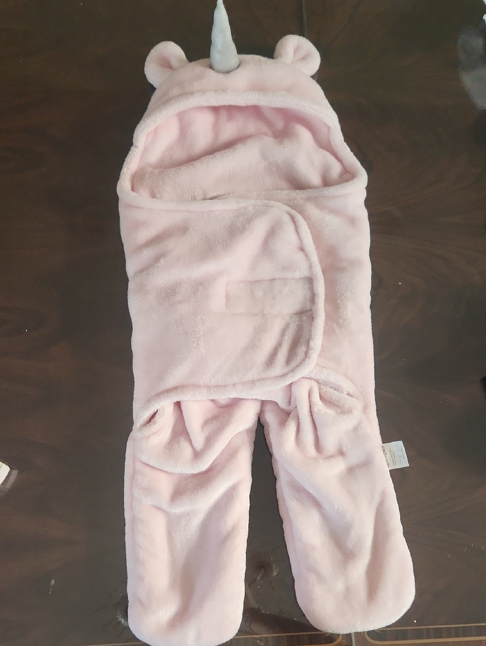 Pink Unicorn Hooded Baby Swaddle Wrap